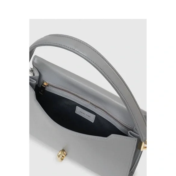 NEW ANINE BING colette bag in grey saffiano - Picture 4 of 12